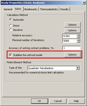 Calculation of unfixed model equable by forces.