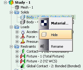 Retrieval of the command to hide the visibility of the body