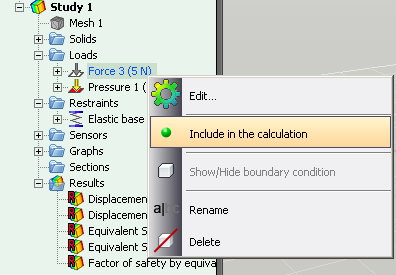 Temporary exclusion of the boundary condition from the calculation.