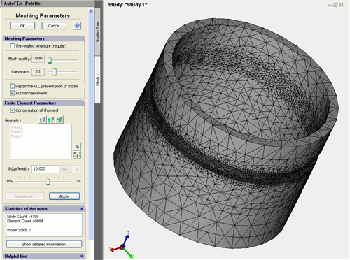 New interactive dialog of mesh generator