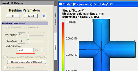 Removing the gaps by increasing the node tolerance