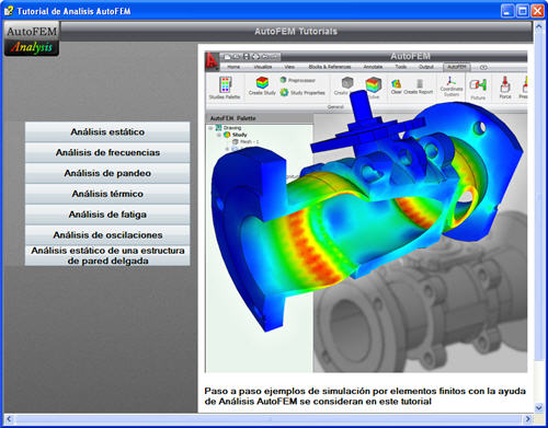 Ventana del Tutorial de Análisis AutoFEM