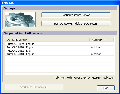 Dialogue hosting the configuration and launching of AutoFEM Analysis