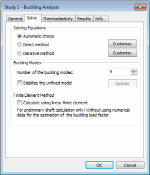 New dialogue box of the buckling solver