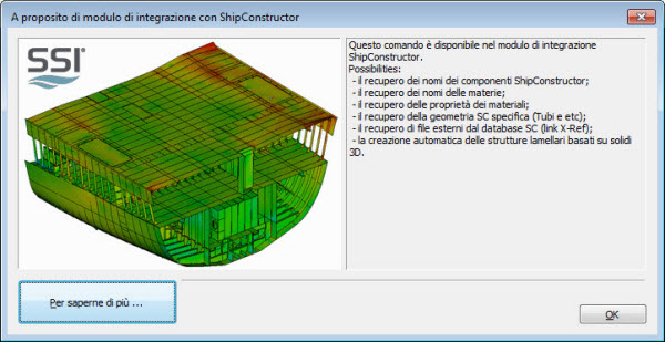 The dialogue listing basic functions of the SC integration module