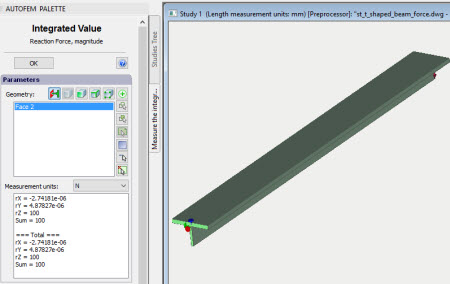 Additional selection tools have been added in the dialogue of the Reaction Force measure command